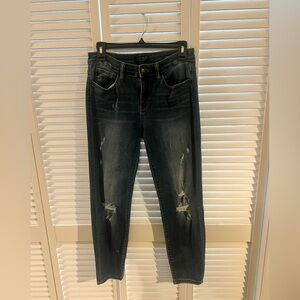 Judy Blue Dark Wash Distressed Skinny Jeans